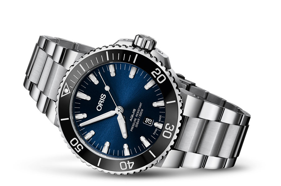 オリス アクイスデイト 43.5 mm ステンレススティール（ブルーダイヤル）