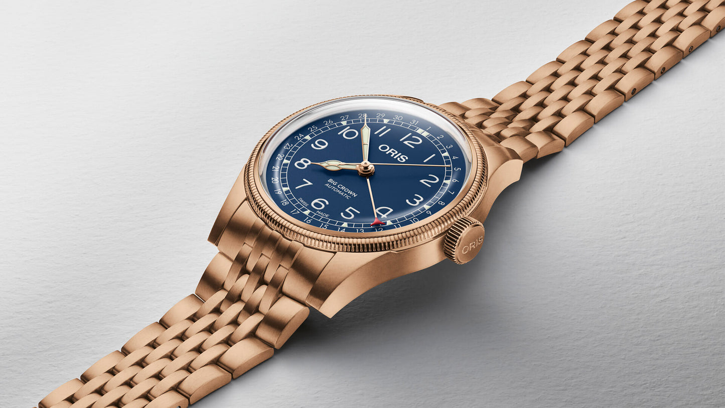ORIS ビッグクラウン ブロンズ ポインターデイト40.00 mm ブルー／ブロンズ